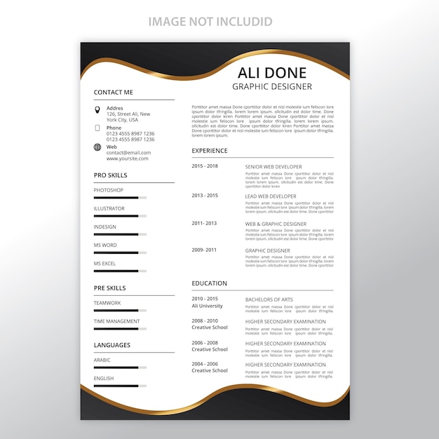 Resume cv template printable