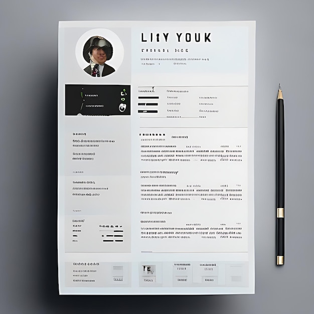 Photo resume mockup