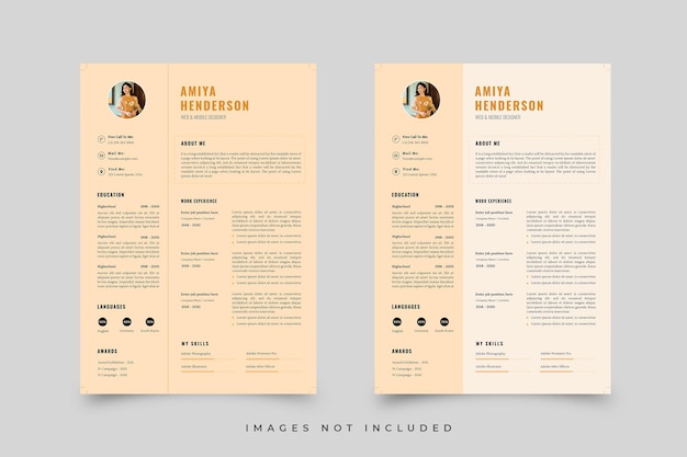 Photo resume template