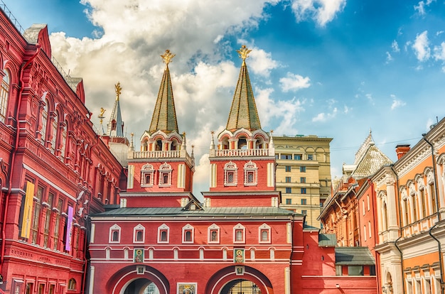 Resurrection Gate, main access to Red Square in Moscow, Russia