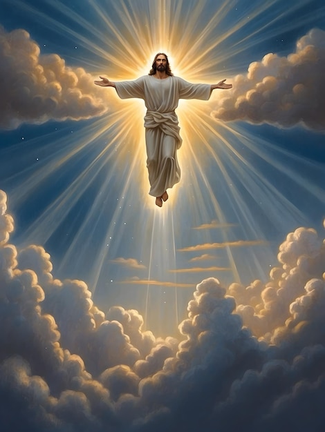 Foto la risurrezione di gesù cristo e l'ascensione al cielo