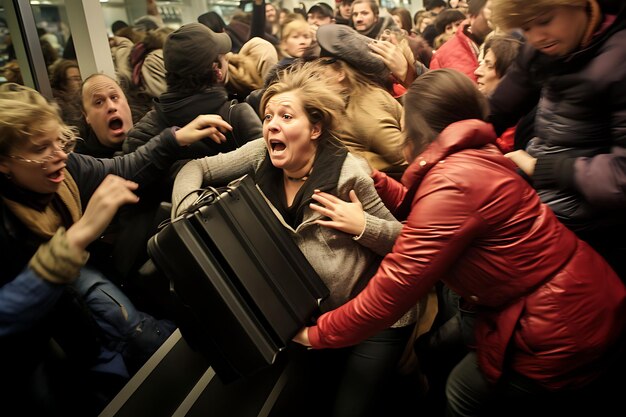 Photo retail rush black friday shoppers