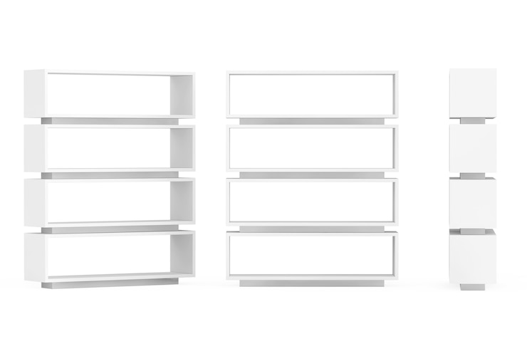 Photo retail trade stands on a white background. 3d rendering