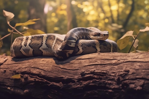 Reticulated python on the tree with AI generated