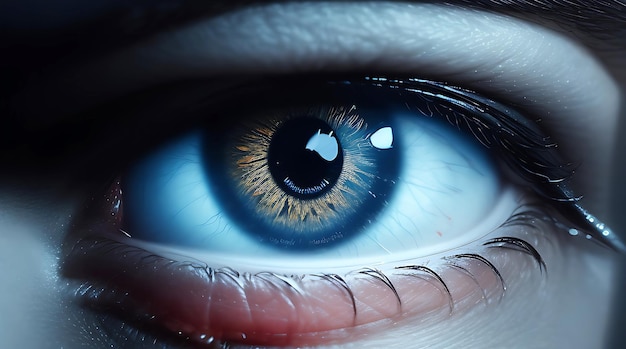 Retinal biometrics technology with man's eye digital remix