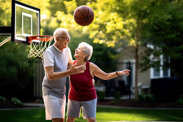 retired people taking exercises