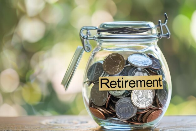 Photo retirement savings jar