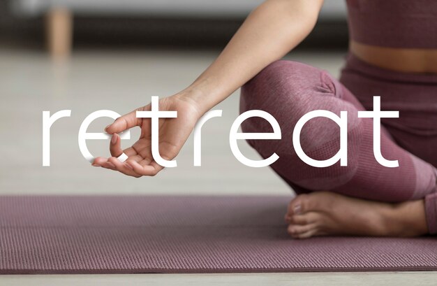 Retreat concept with yoga mat