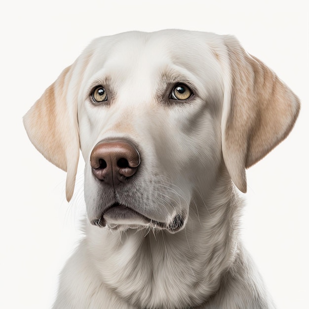 Foto retriever labrador cane isolato su sfondo bianco ia generativa