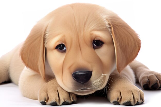 Retriever puppy on a white background