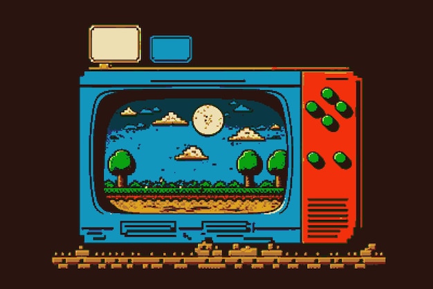 Foto sfondo del gioco per console super mario retrò a 8 bit sfondo ad alta risoluzione per gli appassionati di giochi vintage