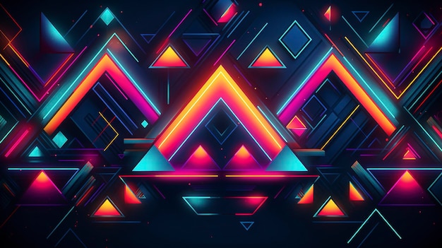 Premium Photo  Retro 80s inspired design with neon colors and