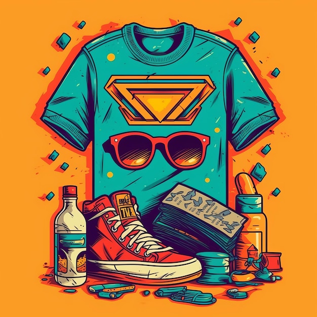 Retro 90s streetwear ontwerp voor t-shirt