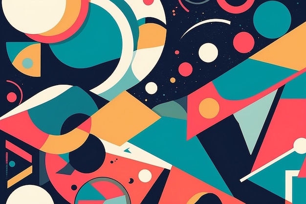 Retro abstract geometric background The poster with the flat figures vector illustration