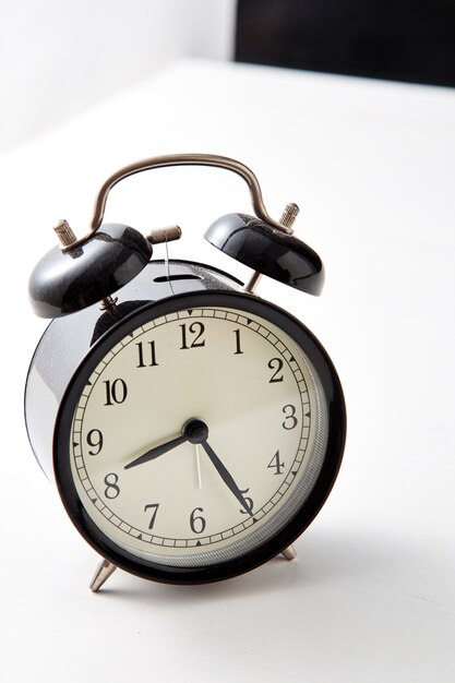 Retro alarm clock on a table