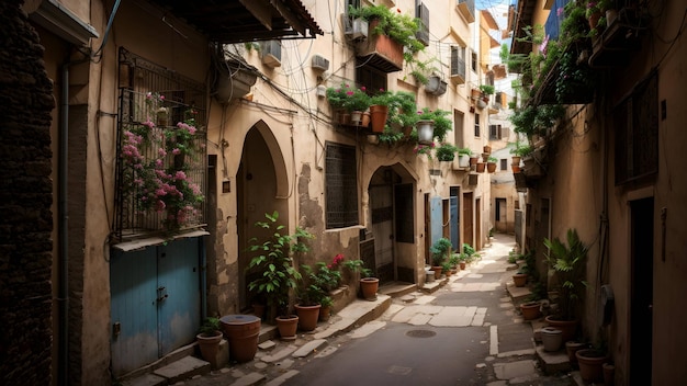 Retro alley in an Arab neighborhood