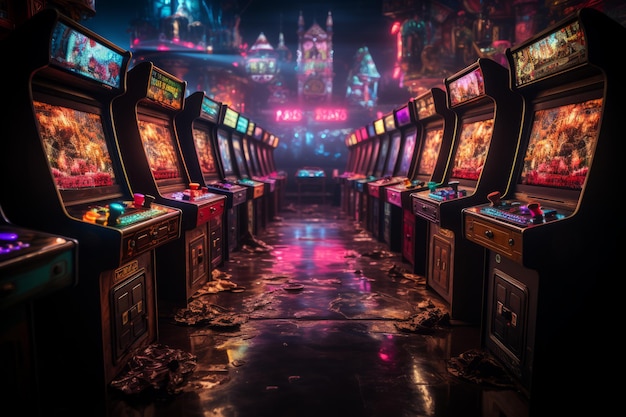 Retro arcade game pixelated nostalgia highscore chall High quality photo