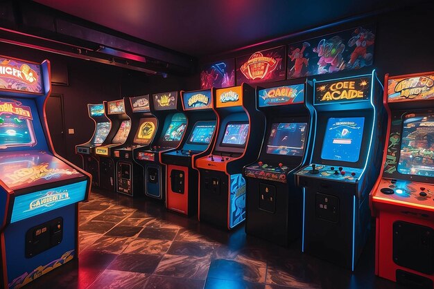 Photo retro arcade game room