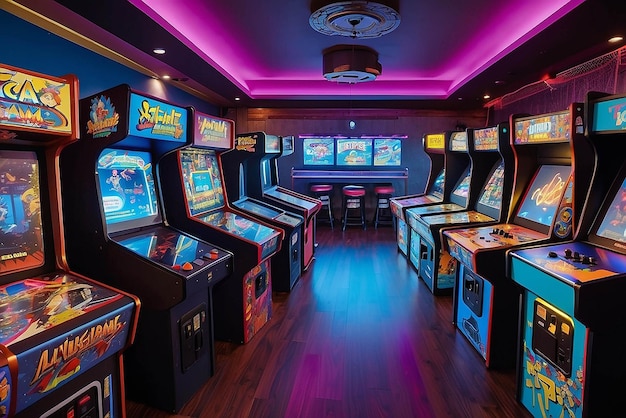 Photo retro arcade game room