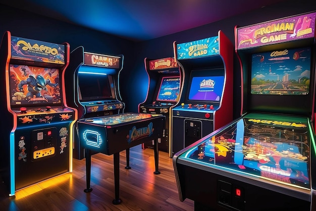 Photo retro arcade game room