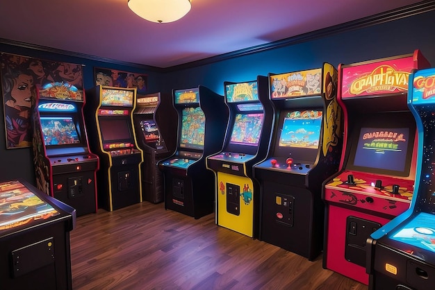 Photo retro arcade game room