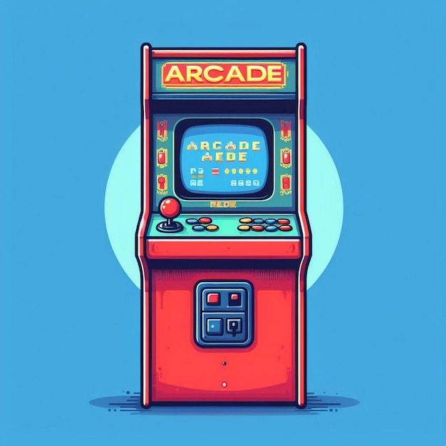 Retro arcade machine spel illustratie