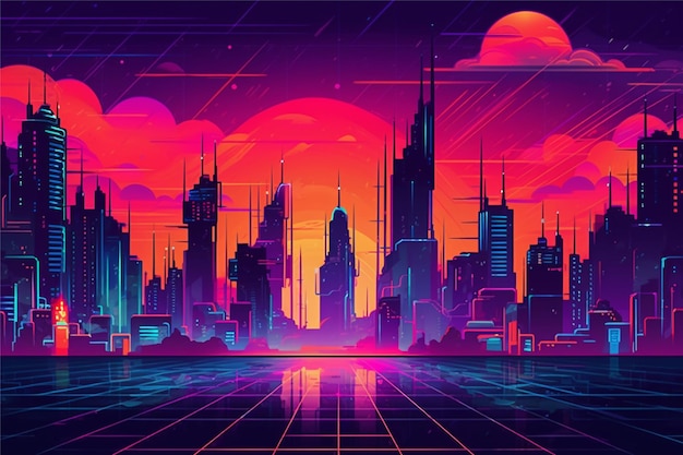 Retro background with generative ai