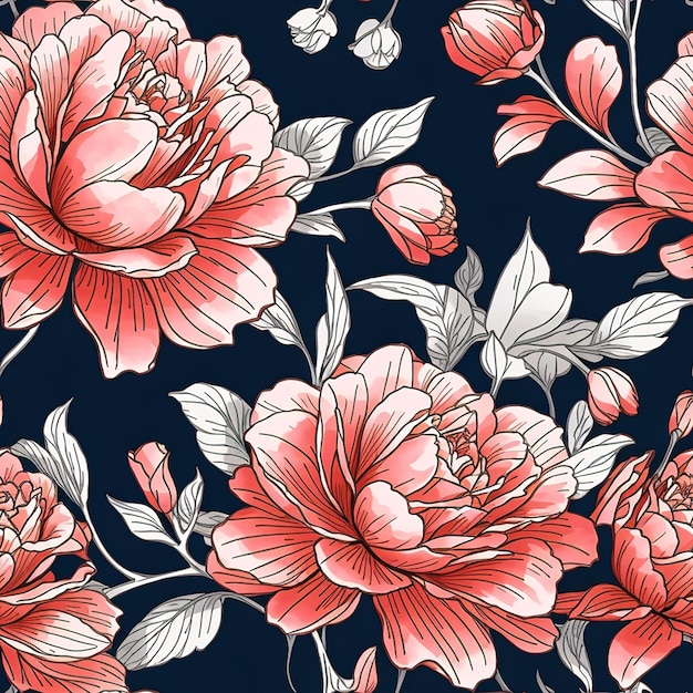 Retro background with stylized flower pattern