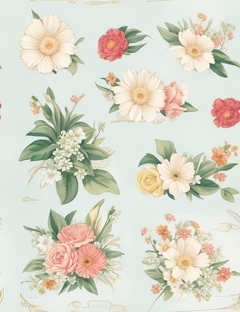 Retro background with stylized flower pattern