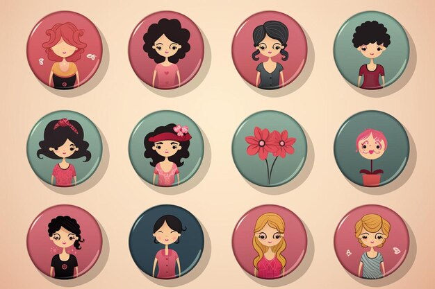 Photo retro badges for mothers day