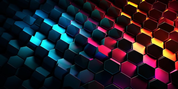 Retro Black honeycomb graphic wallpaper hexagon colorful great design for any purposes Generative Ai