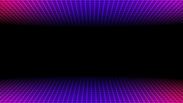 Ретро синие и фиолетовые линии, абстрактный фон. Элегантная и роскошная динамичная геометрическая 3D-иллюстрация в стиле 80-х, 90-х годов