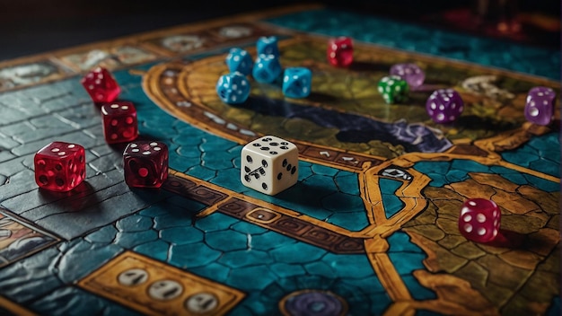 Foto retro board games dungeons and dragons arte digitale generata dall'ai