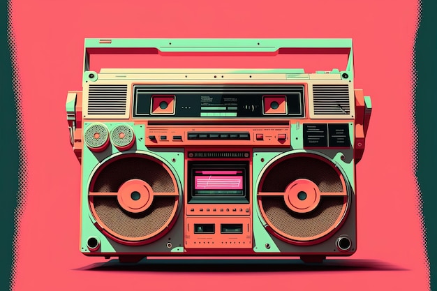 Retro Boombox-animatie van hoog kaliber