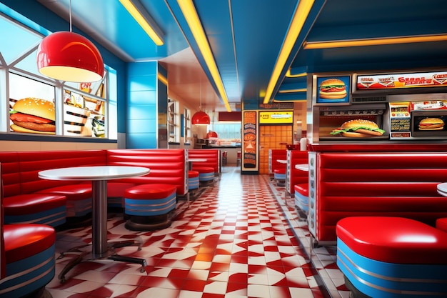 Foto retro burger restaurant ontwerp