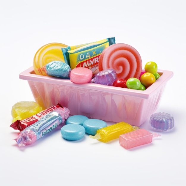 Retro Candy Gift Set isolated on white background Generative AI