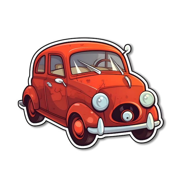 Retro car sticker Vector illustration isolated on a white background