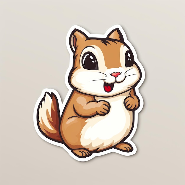 Photo retro cartoon chipmunk sticker illustration vintage style vector art