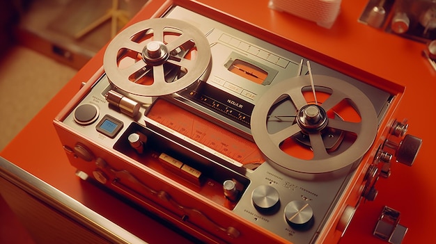 Photo retro cassette record player audio player
