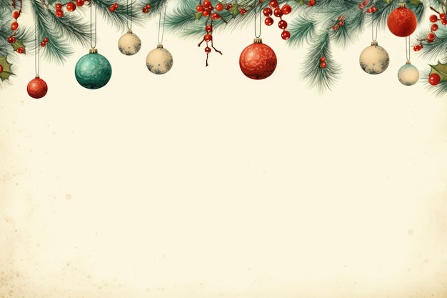 Retro Christmas card design with empty space in the center