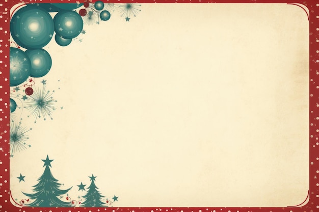 중앙에 빈 공간이 있는 복고풍 크리스마스 카드 디자인