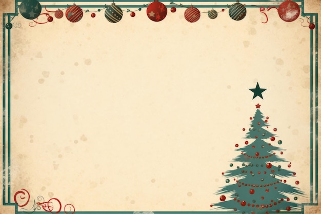 Photo retro christmas card design with empty space in the center