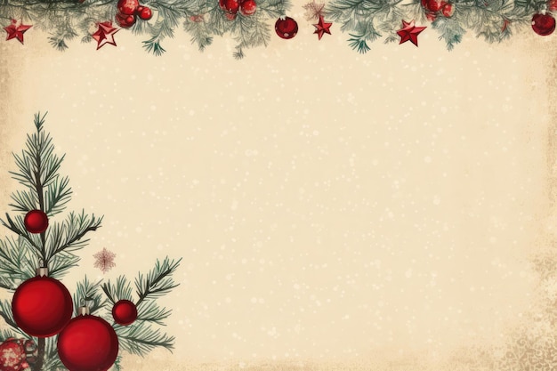 Retro Christmas card design with empty space in the center