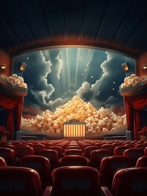 Foto retro cinema achtergrond cinema theater scherm achtergrond cinema creatief ontwerp live stream achtergrond