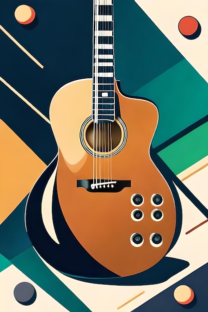 Retro Classic guitar poster retro style music poster