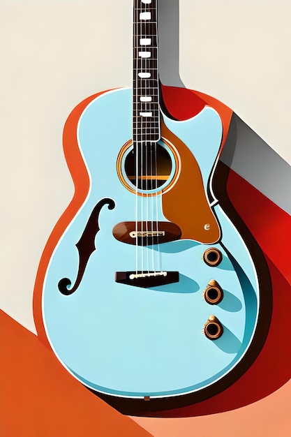 Retro Classic guitar poster retro style music poster