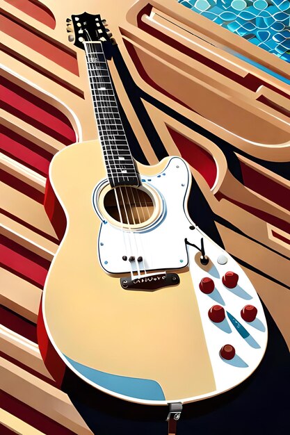 Retro Classic guitar poster retro style music poster