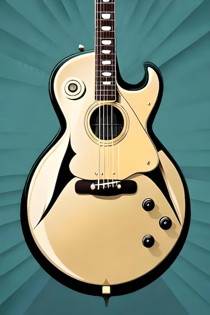 Retro Classic guitar poster retro style music poster