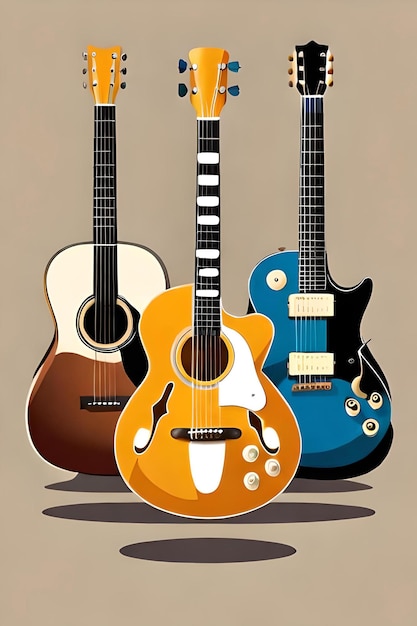 Retro Classic guitar poster retro style music poster