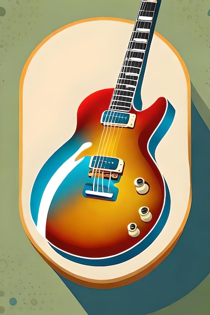 Retro and classics Guitar poster electric guitar hollow body